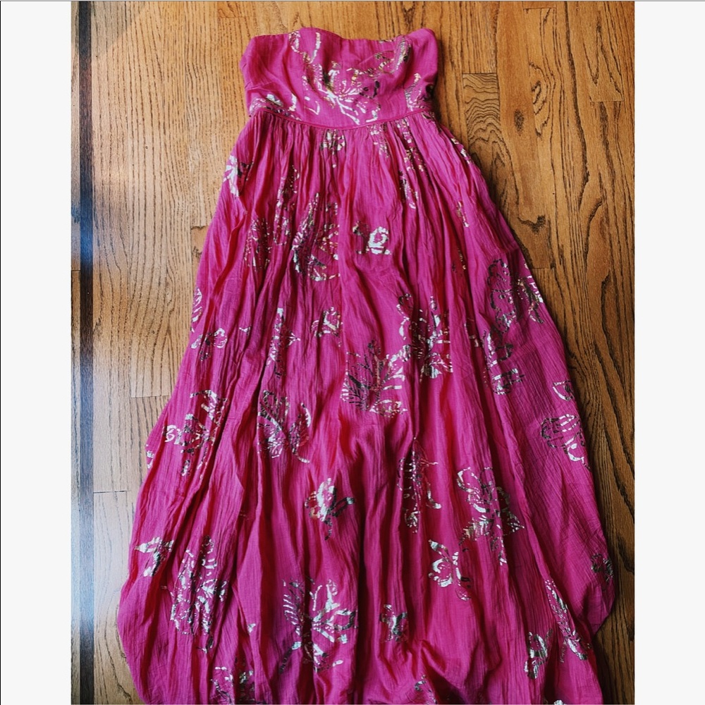 NWT Free People Baja Babe Midi Dress Hot Pink XS